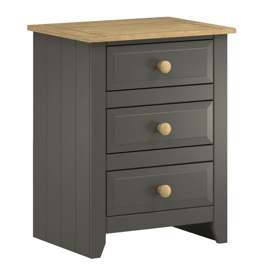 Core Products Capri Carbon 3 Drawer Bedside Cabinet