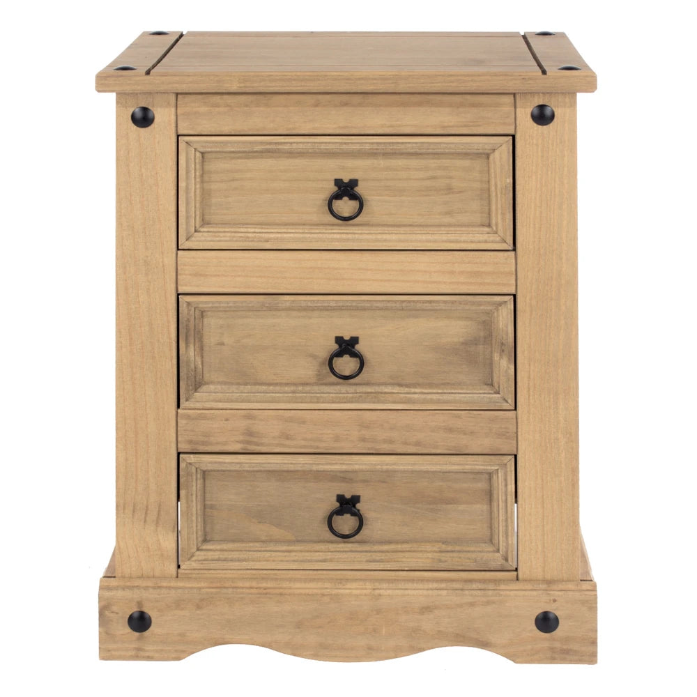 Core Products Corona 3 Drawer Bedside Cabinet