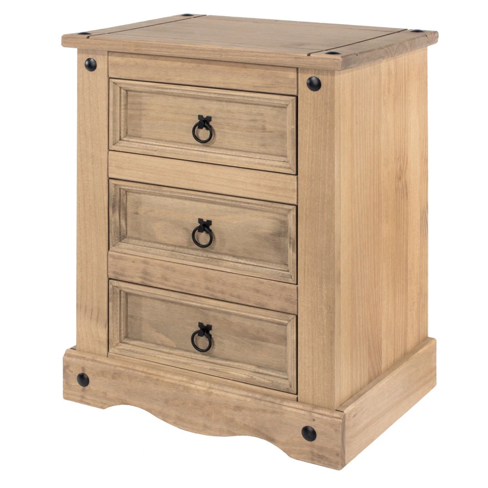 Core Products Corona 3 Drawer Bedside Cabinet