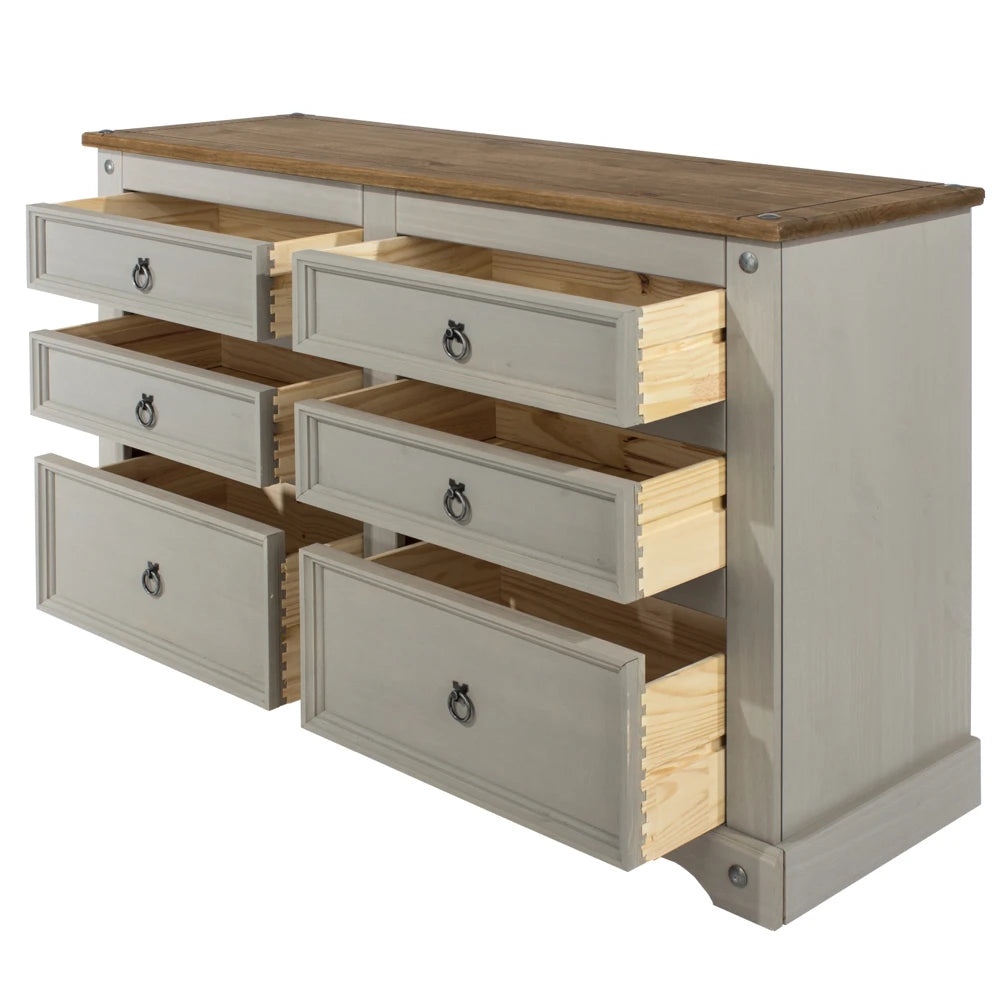 Core Products Corona Grey 3+3 Drawer Wide Chest