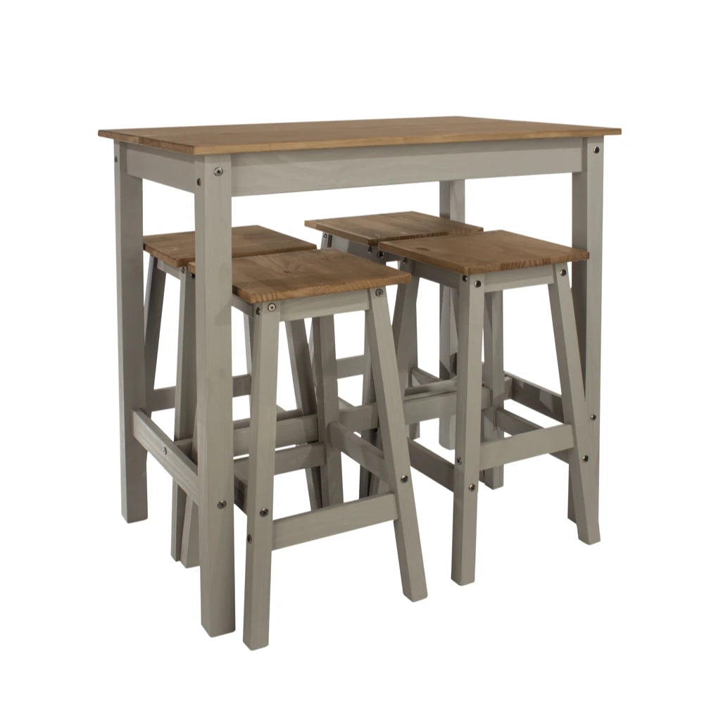 Core Products Linea Breakfast Table & 4 High Stool Set