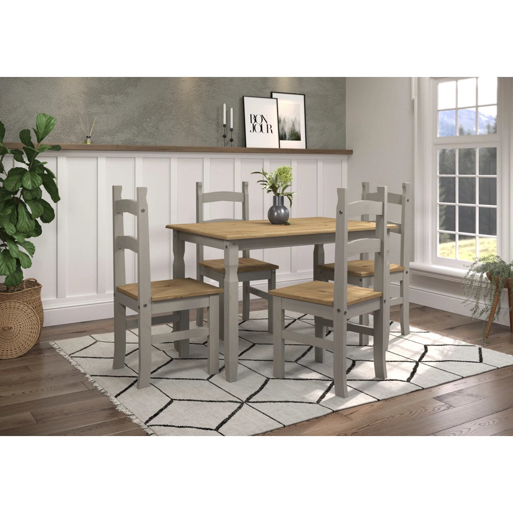 Core Products Corona Grey Rectangular Dining Table & 4 Chair Set