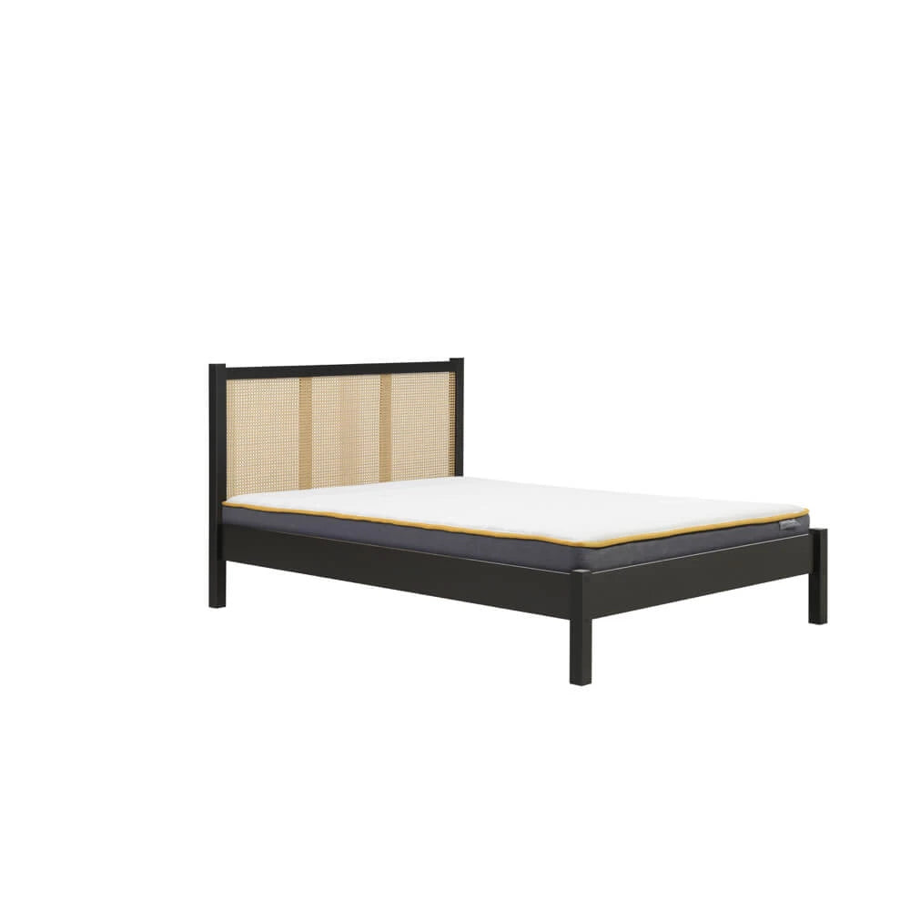 Birlea Croxley Rattan 5ft King Wooden Bed Frame, Black