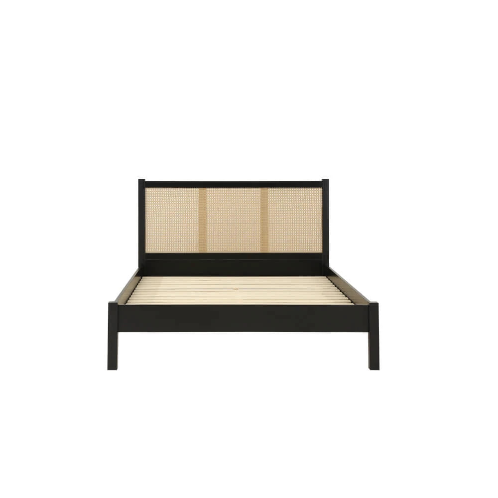 Birlea Croxley Rattan 5ft King Wooden Bed Frame, Black