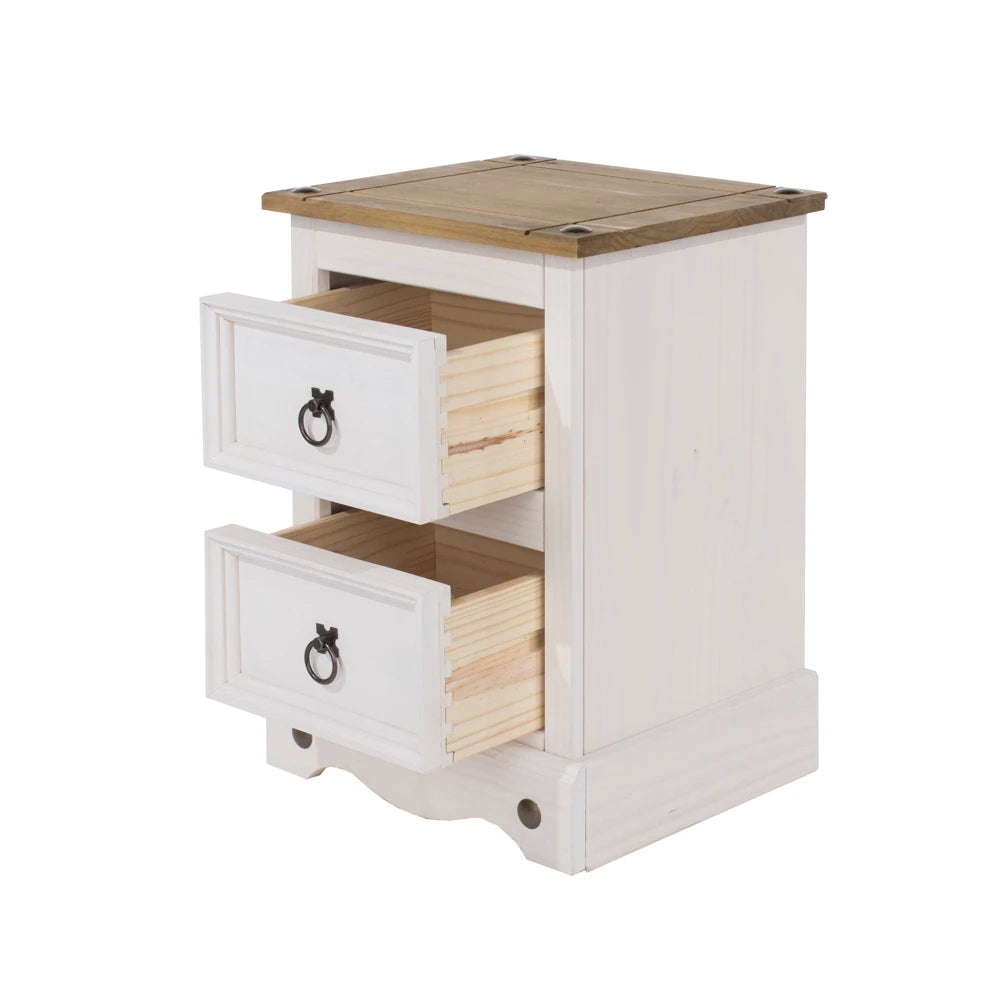 Core Products Corona White 2 Drawer Petite Bedside Cabinet