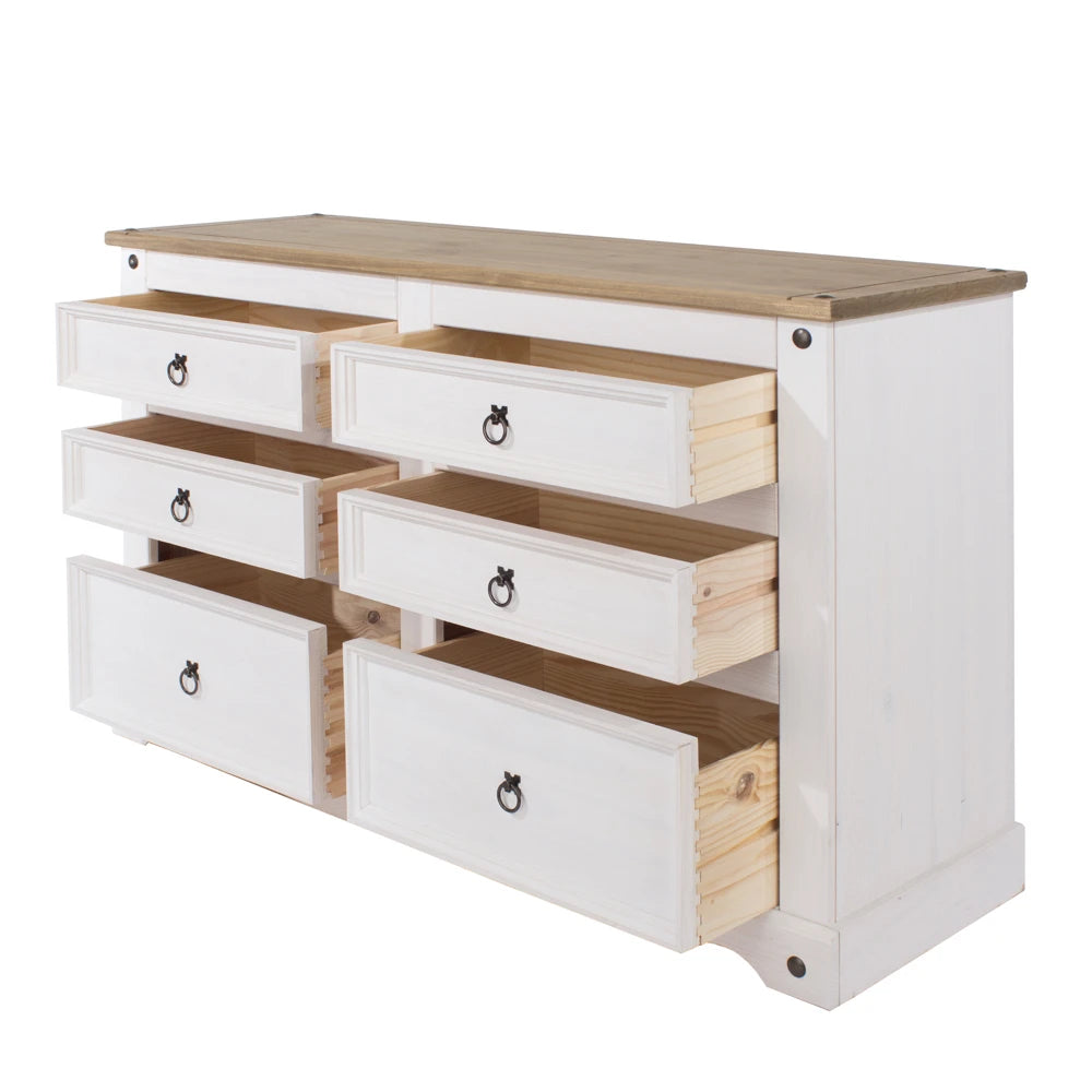 Core Products Corona White 3+3 Drawer Wide Chest