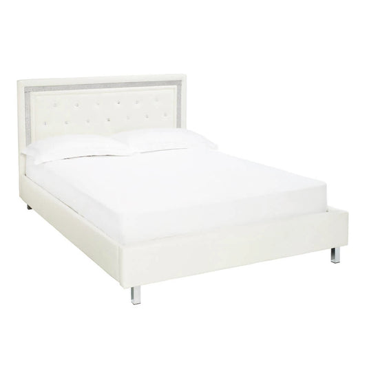 LPD Furniture Crystalle 4ft 6in Double Bed Frame, White