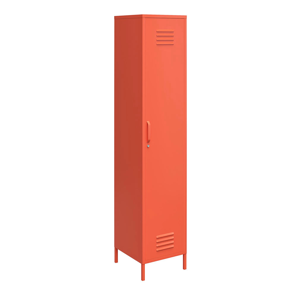 Novogratz Cache Single Metal Locker Storage Cabinet in Orange