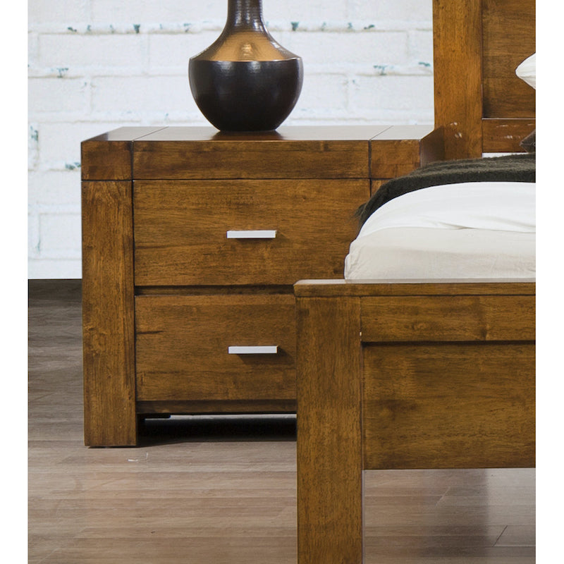 Heartlands Furniture California Nightstand Solid Rubberwood Rustic Oak