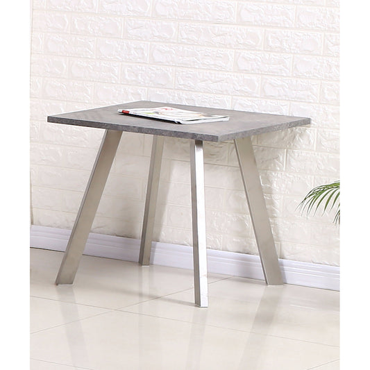Heartlands Furniture Calipso Lamp Table Concrete with Brushed Stainless Steel Legs