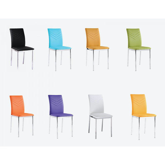 Heartlands Furniture Carina PU Chairs Chrome & Orange (Pack of 4)