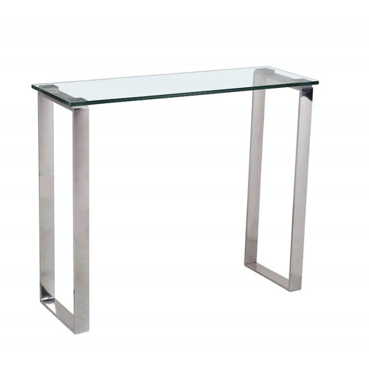 Heartlands Furniture Carter Glass Console (SideBoard) Table &Stainless Steel Legs