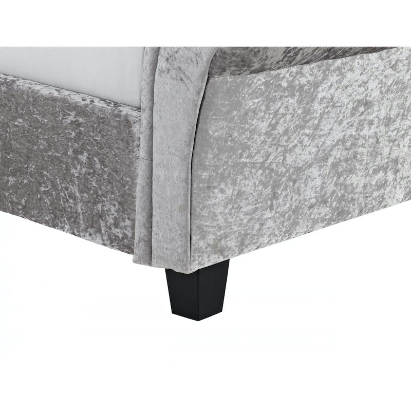 Heartlands Furniture Casablanca HFE Crushed Velvet King Size Bed Grey