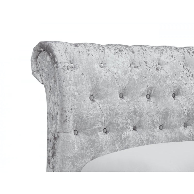 Heartlands Furniture Casablanca HFE Crushed Velvet King Size Bed Grey