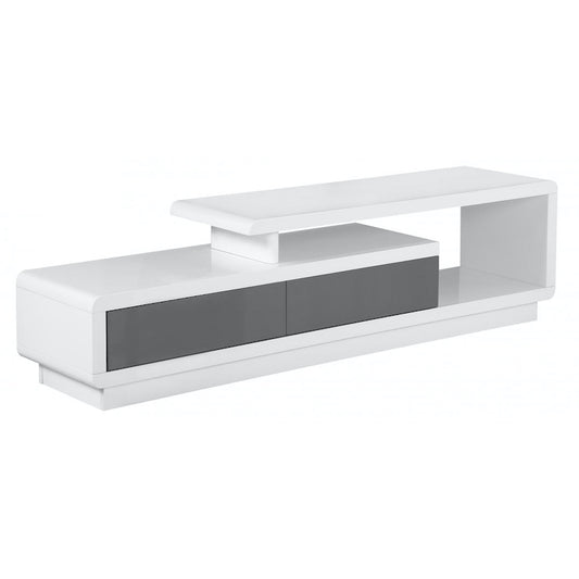 Heartlands Furniture Cavalier High Gloss TV Cabinet White & Grey