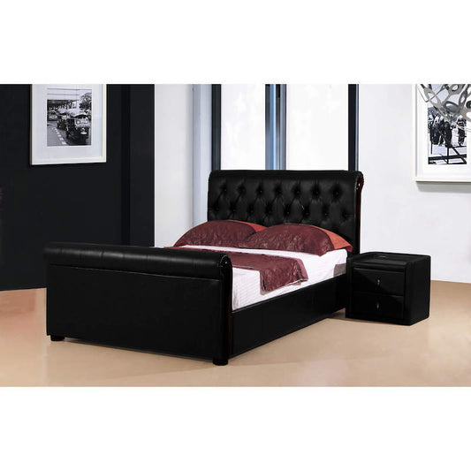 Heartlands Furniture Caxton Storage PU Double Bed Black