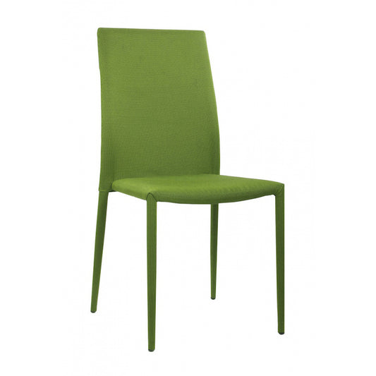 Heartlands Furniture Chatham Fabric Chair Green with Green Metal Legs (Pack of 4)