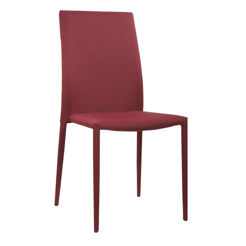 Heartlands Furniture Chatham Fabric Chair Red with Red Metal Legs (Pack of 4)