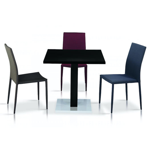 Heartlands Furniture Chatham High Gloss Table Black with Stainless Steel Base