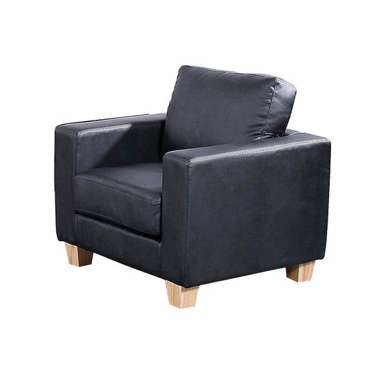 Heartlands Furniture Chesterfield 1 Seater Sofa PU Black