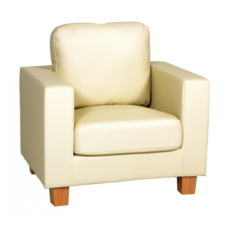 Heartlands Furniture Chesterfield 1 Seater Sofa PU Cream