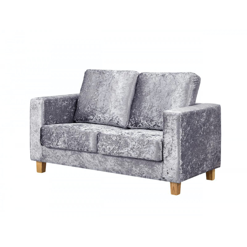 Heartlands Furniture Chesterfield 2 Seater Sofa Crushed Velvet Silver