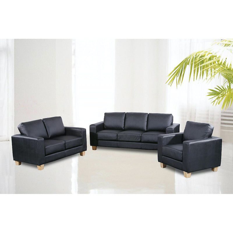 Heartlands Furniture Chesterfield 3 Seater Sofa PU Black