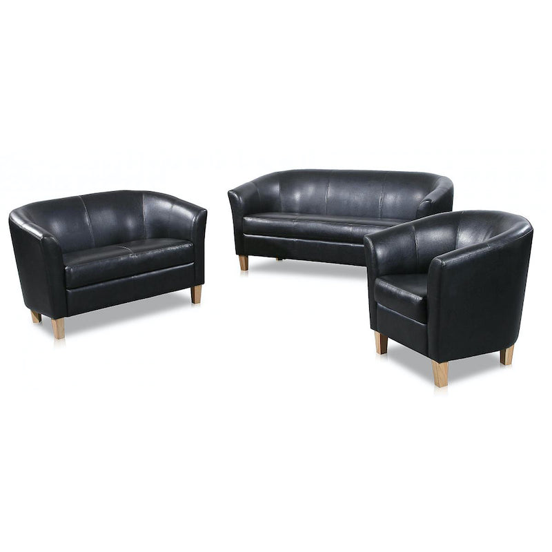 Heartlands Furniture Claridon 3 Seater Sofa PU Black