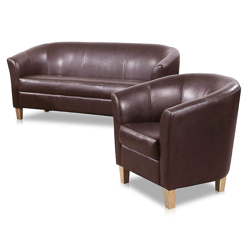 Heartlands Furniture Claridon 3 Seater Sofa PU Brown