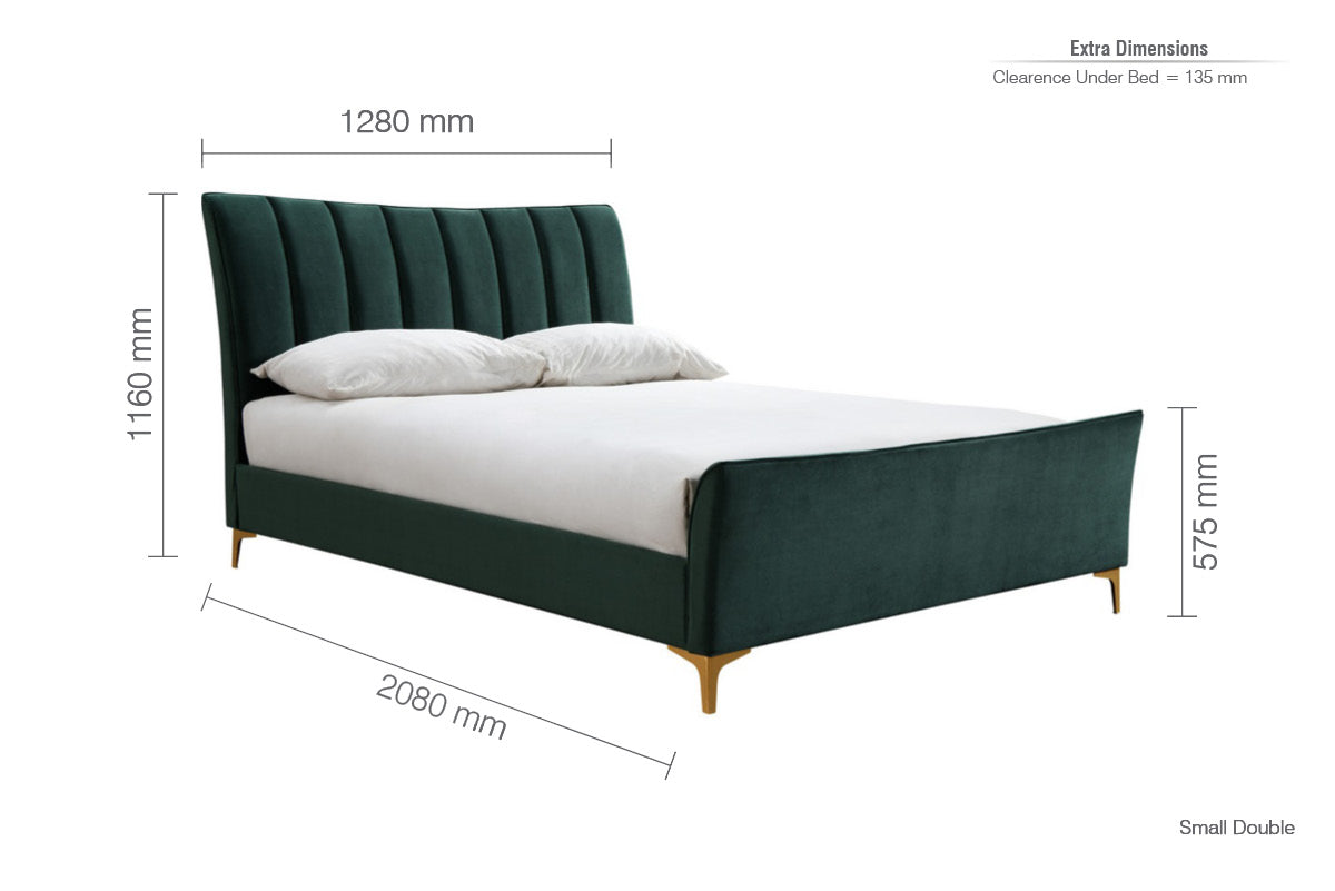 Birlea Clover 4ft Small Double Bed Frame, Green