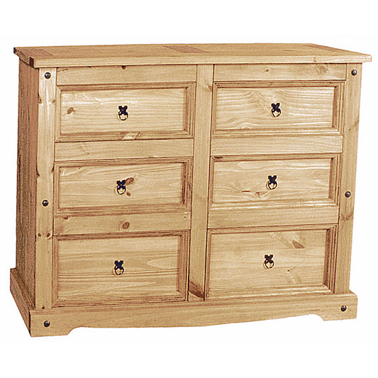 Heartlands Furniture Corona Chest 6 Drawer Extra Wide