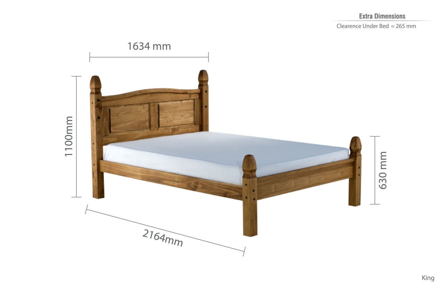 Birlea Corona Low End 5ft Kingsize Bed Frame