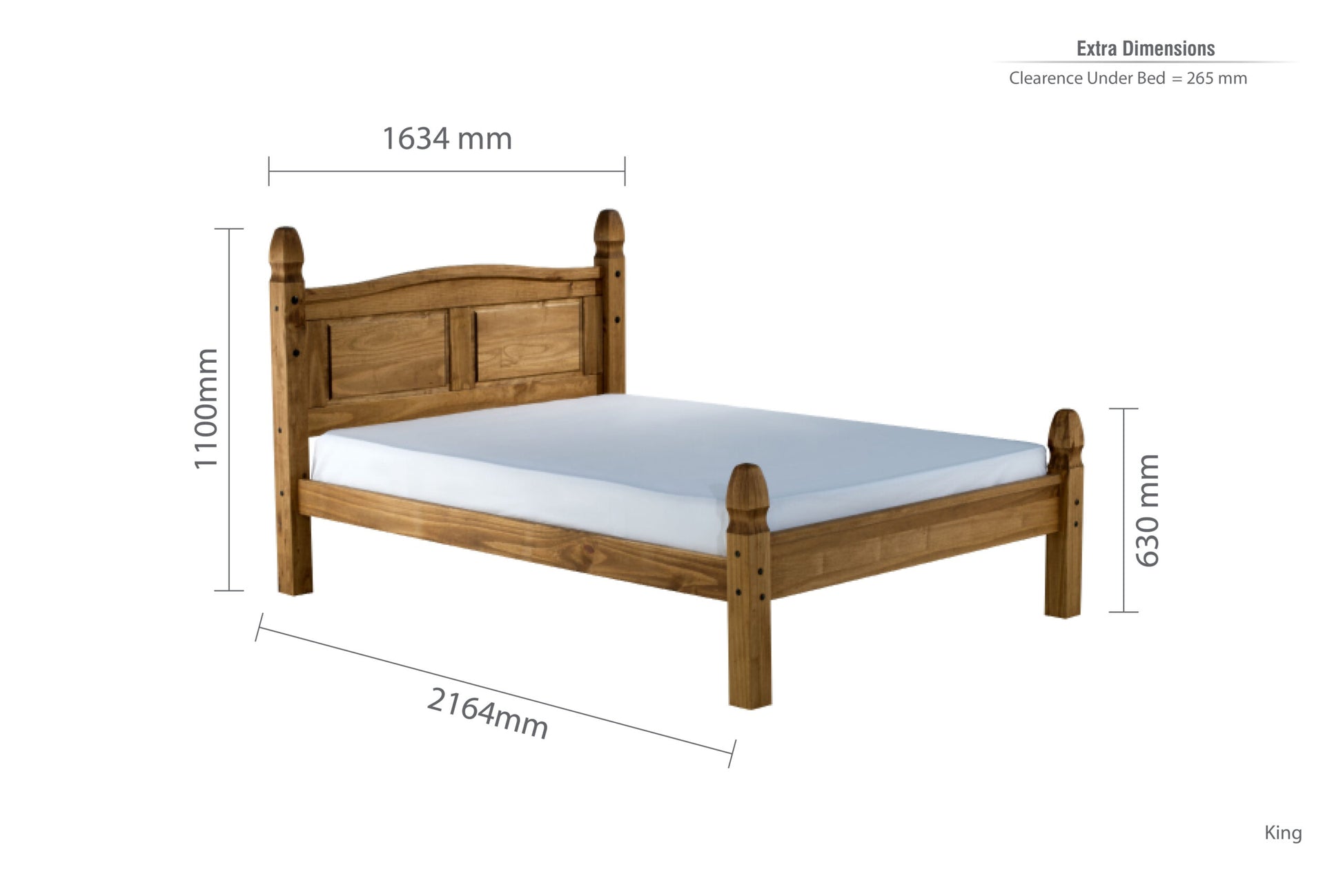 Birlea Corona Low End 5ft Kingsize Bed Frame