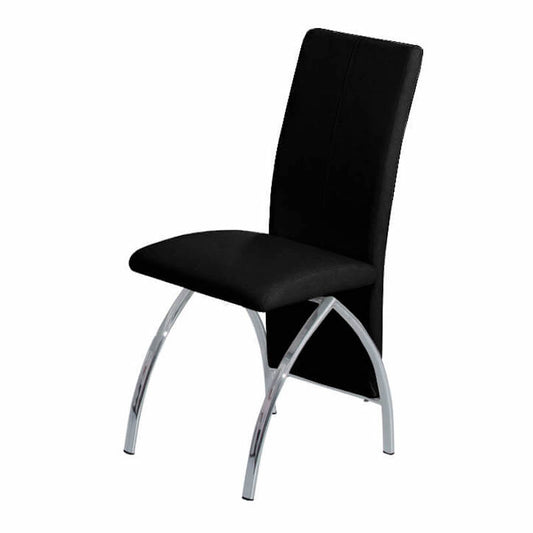 Heartlands Furniture Costilla PU Dining Chair Black & Chrome (Pack of 4)