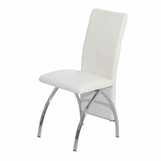 Heartlands Furniture Costilla PU Dining Chair White & Chrome (Pack of 4)