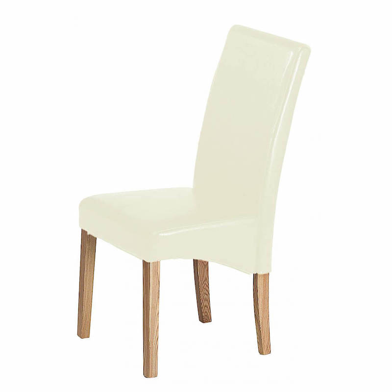 Heartlands Furniture Cyprus Chair Solid Ashwood Cream (Pack of 2)