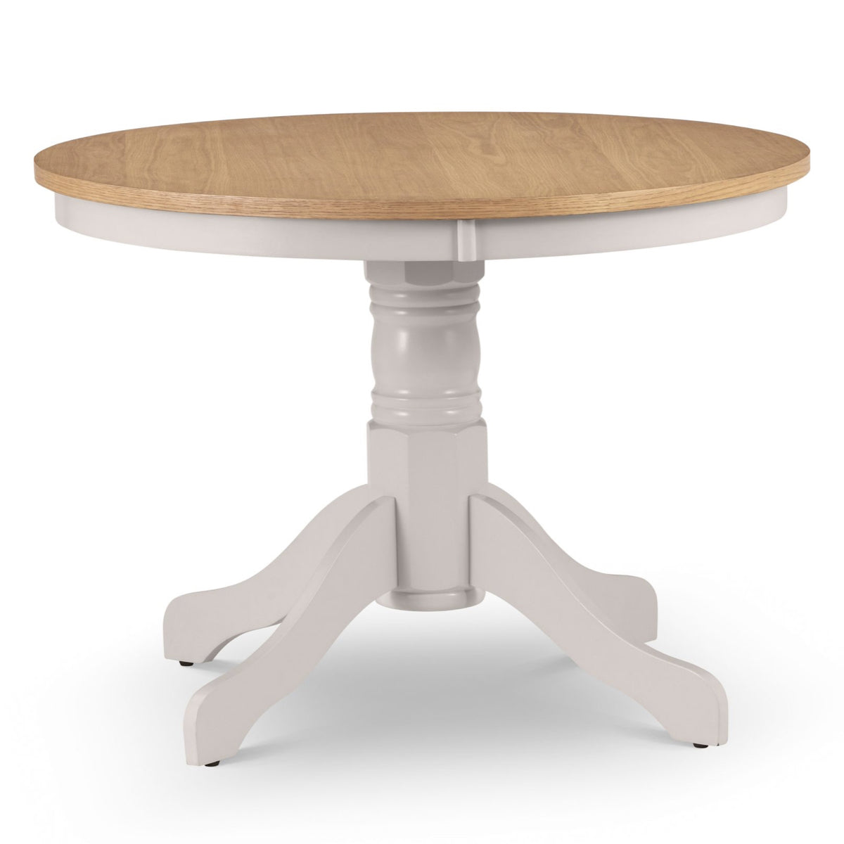 Julian Bowen, Davenport Round Pedestal Table, Elephant Grey & Oak
