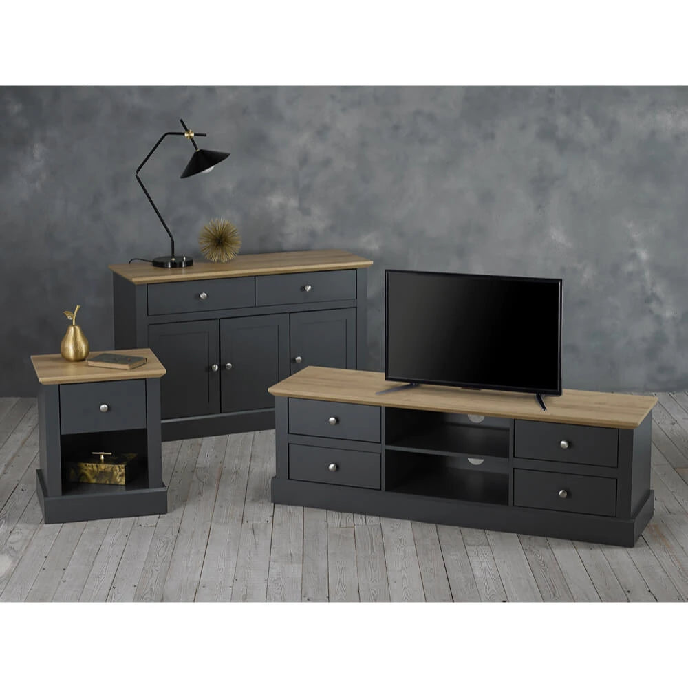 LPD Furniture Devon TV Unit, Charcoal