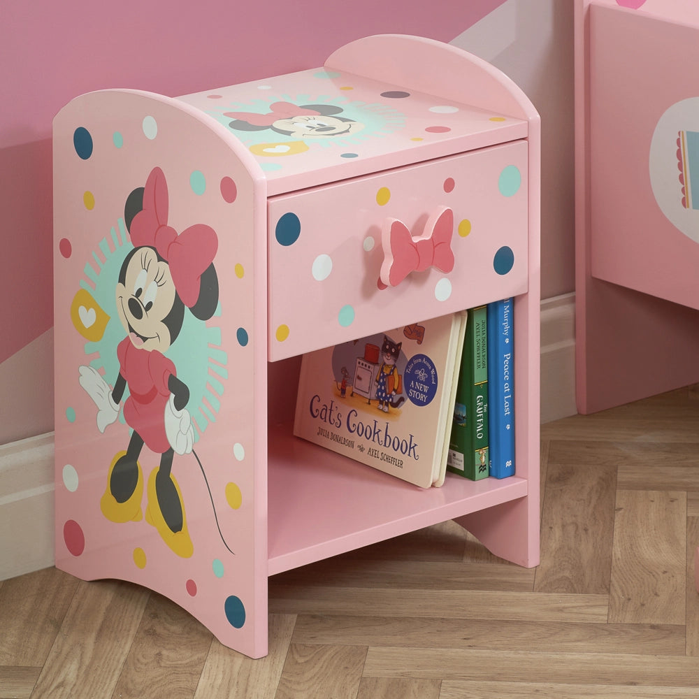 Disney Home, Minnie Mouse Bedside Table, Pink