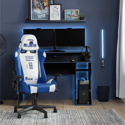 Disney Home, R2D2 Hero Computer Gaming Chair, Blue & White