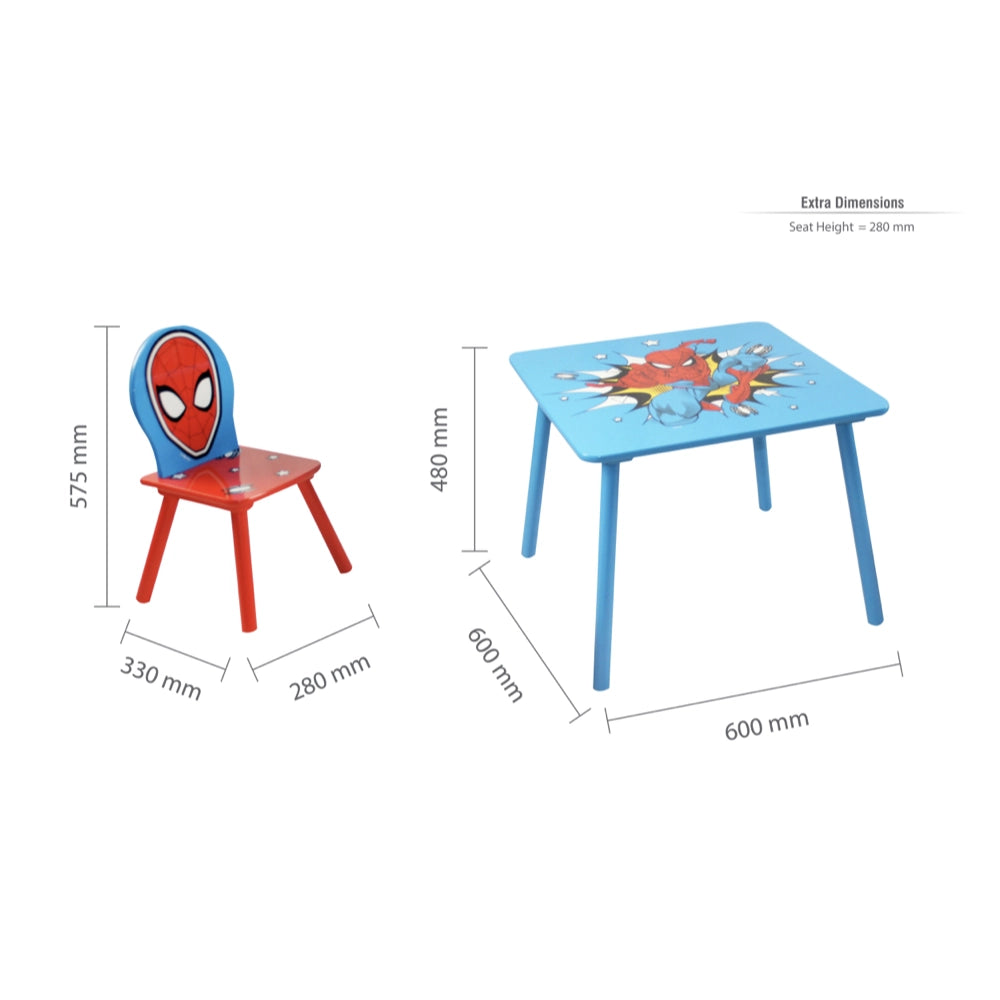 Disney Home, Spider-man Table & Chairs, Blue