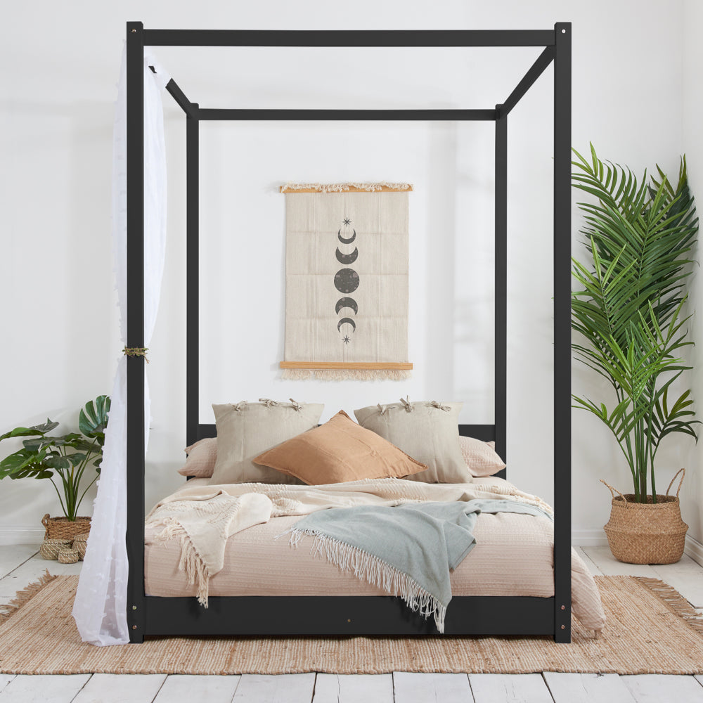 Birlea Darwin 5ft King Size Four Poster Bed Frame, Black