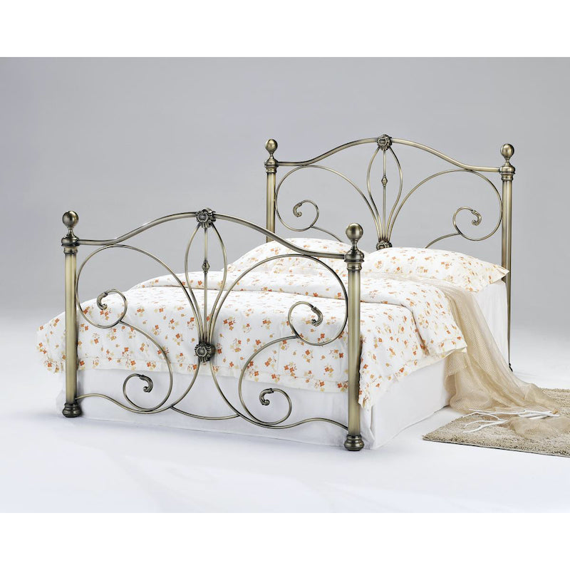 Heartlands Furniture Diane Antique Brass King Size Bed