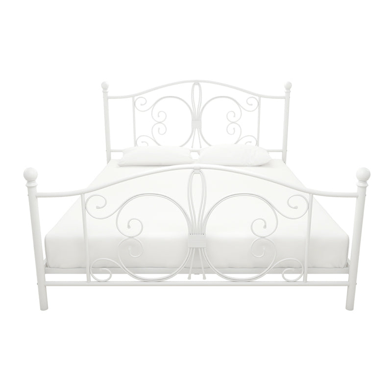 Dorel Bombay 5ft King Size Metal Bed Frame, White