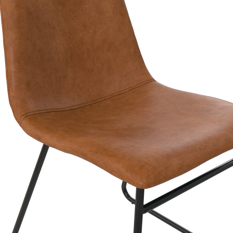 Dorel Bowden Upholstered Molded Chair, Caramel Maple