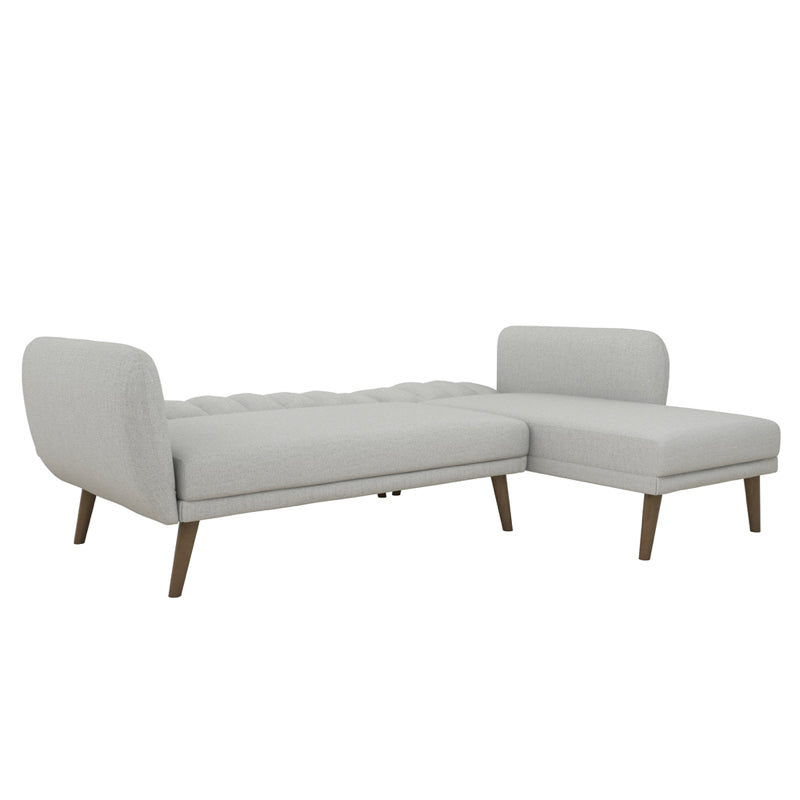 Dorel Brittany Sectional Sofa Bed, Light Grey Linen