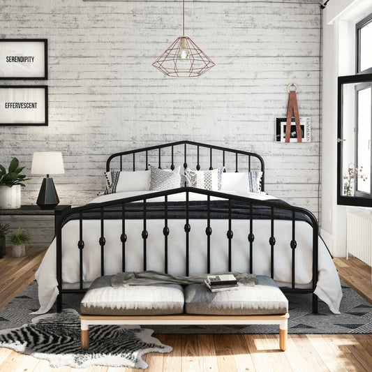 Dorel Bushwick 4ft 6in Double Metal Bed Frame, Black