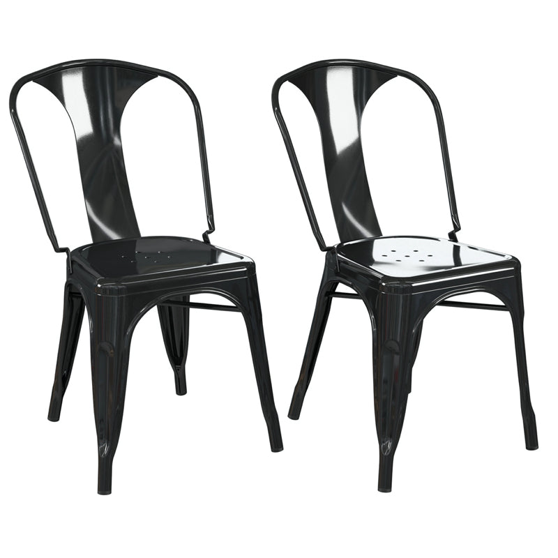 Dorel Finn Metal Dining Chair, Black