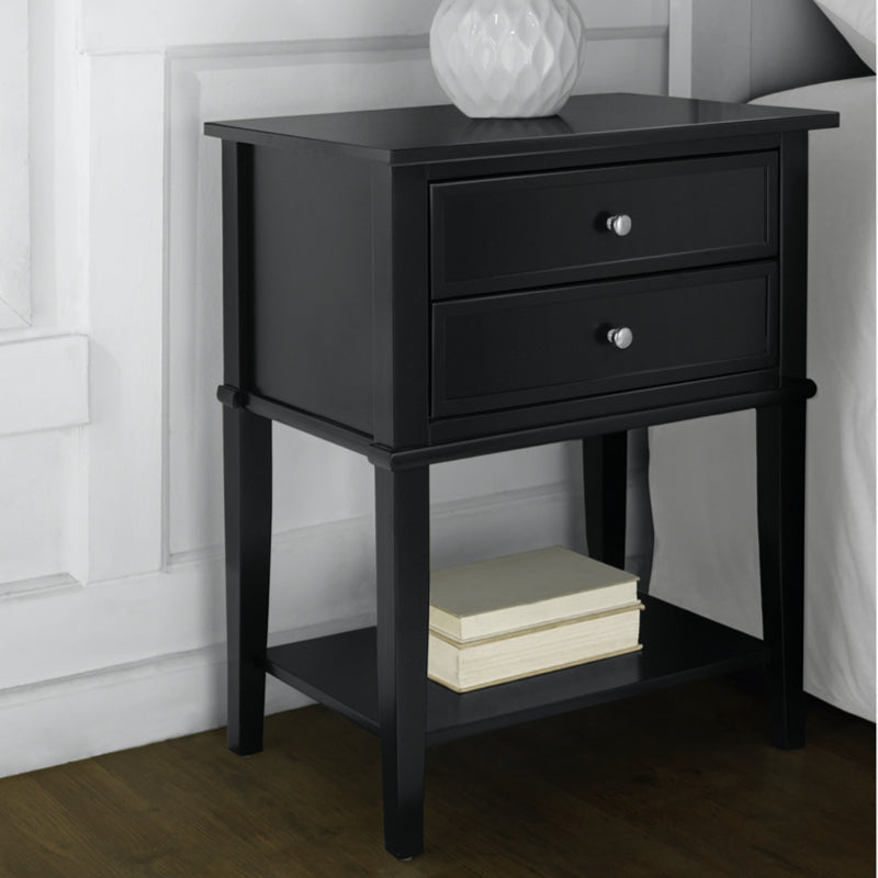 Dorel Franklin Accent Table with 2 Drawers, Black