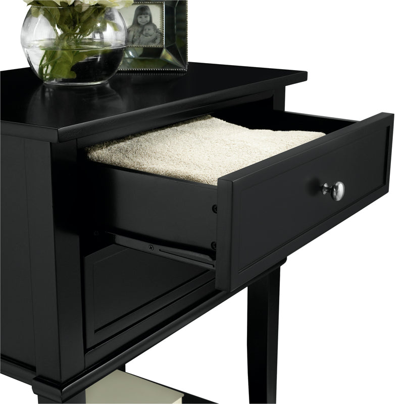 Dorel Franklin Accent Table with 2 Drawers, Black